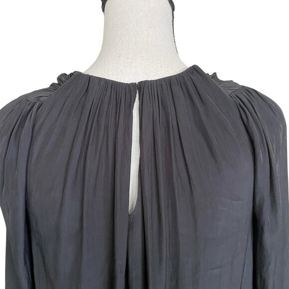 Ramy Brook Marina Cross Front Blouse Top Fits Sz S Black Long sleeve AS76361 325 - Picture 9 of 14